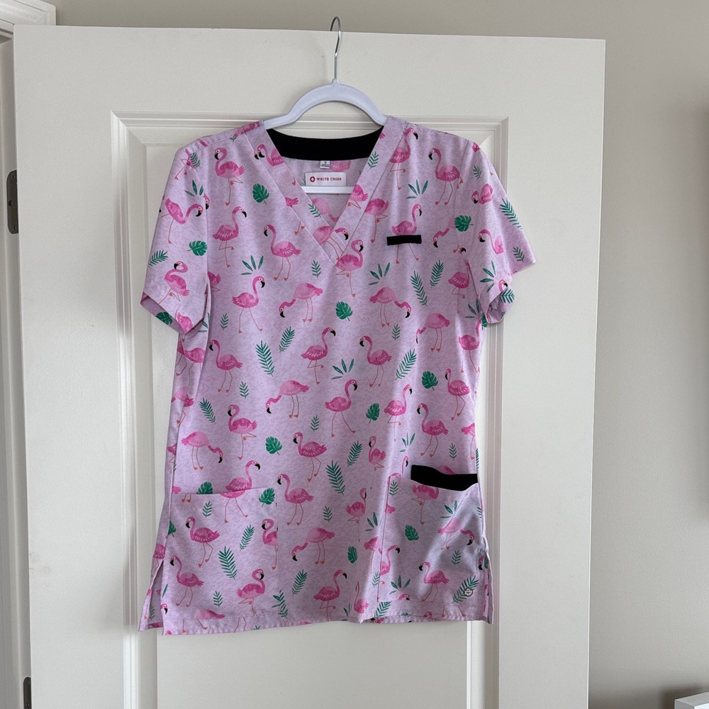 Flamingo Scrub Top